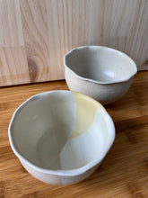 Load image into Gallery viewer, A Pair of Small Pulled Rim Bowls (Limestone and Tibetan Yellow)
