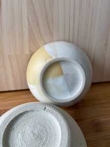 A Pair of Small Pulled Rim Bowls (Limestone and Tibetan Yellow)