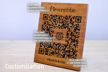 Load image into Gallery viewer, Premium Safe Entry QR Code Carved Wood Plaque
