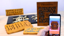 Load and play video in Gallery viewer, Premium Safe Entry QR Code Carved Wood Plaque
